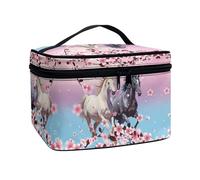 Flashideas Makeup Bag Makeup Organizer Bag for Travel Easy to Take Makeup Bags Case, Horse Floral 1, One Size