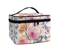 Flashideas Makeup Bag Makeup Organizer Bag for Travel Easy to Take Makeup Bags Case, Rose Print 1, One Size