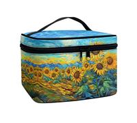 Flashideas Makeup Bag Makeup Organizer Bag for Travel Easy to Take Makeup Bags Case, Sunflower Print, One Size