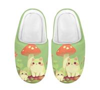 Flashideas Toddler Kids Fur Lined Warm Slip On Slippers Soft Plush Slippers, Cute Cat 2, 11-12 Big Kid