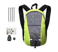 Flashing Backpack, Outdoor Bike Backpack with Wireless Remote Control, USB Rechargeable Bright Safety Lights Belt, High Visibility Bag for Night Running, Jogging, Yellow, Se référer au descriptif