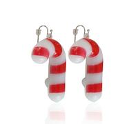 Flashing Christmas Candy Cane Earrings - Candy Design Novelty Dress Up Light up LED Dangle Earrings, Xmas Jewelry for Women Girls Kids Hypoallergenic Ear Accessories Xmas Gift