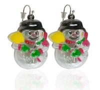 Flashing Christmas Earrings Set - Assorted Designs Novelty Dress Light up LED Dangle Santa Snowman Candy Cane Tree Earrings, Earring Jewelry for Women Girls Kids Ear Accessories Xmas Gift
