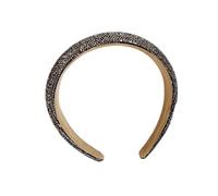 Flashing Gemstone Headbands Fashion Hair Accessories Women Full Diamond Wide-brimmed Hairband Hair Hoop(Grey)