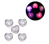 Flashing LED Ice Cube Light Heart Shaped 12 Pcs for Drinks Party | Plastic Shell, Automatic on Water, Automatic off Removed, Multi Colour Glow for Valentines Day