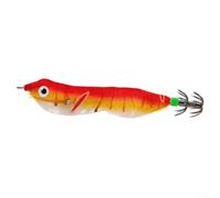 Flashing LED Squid Jig Fishing Lure 8cm Glow-in-the-Dark Artificial Bait with Luminous Eging Hooks for Octopus and Squid(red)