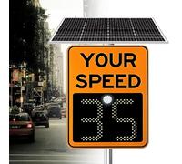 Flashing Solar Powered LED Speed Limit Signs, Solar Powered Speed Limit Radar Sign, Rust Proof Aluminum Radar Speed Detector, Speed Measurement Range 0-300 Meters 50x70cm/20 x27-White