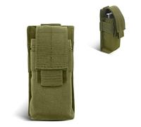 Flashlight Pouch Compatible with Fenix E06R Pro RG, Nylon Tactical Holster Case with Belt Loop, Snap Rear Strap, Hook-and-Loop Flap, Drainage Hole, Outdoor Carry Storage Bag, Green