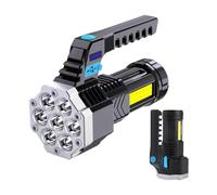 Flashlight Rechargeable - 5.55in LED Flashlight, 4 Modes Super Bright Torch | 7 LED USB Rechargeable Torch Outdoor | Powerful Flashlights for Camping Outdoor Hiking Power Outage Beach Picnic