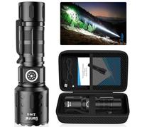 Flashlights High Lumens Rechargeable, Super Bright LED Small Powerful Flashlight with Memory Function, 6Modes Pocket Waterproof Flash Light for Camping,Hiking,Stocking Stuffer for Men (1, Black)