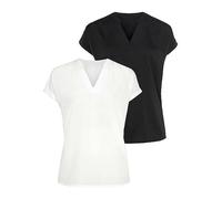 FlashLights Pack of 2 V-Neck Tops Black / White