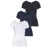 FlashLights Pack of 3 Basic T-Shirts White