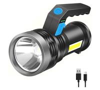 FlashlightUltra-long Standby Electric Torch Portable USB Rechargeable Work Lamp Long Range Searchlight Built-in Battery Hand Light Spotlight with COB Side Light Flashlight as a Power Bank