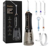 FlashNova Water Flosser for Teeth - Cordless Rechargeable Portable Air Flosser for Teeth, IPX7 Waterproof Oral & Dental Irrigator | Plaque & Tartar Remover | Electric Flosser for Adults, Kids, Braces