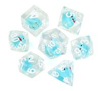 FLASHOWL Duck Dice Polyhedral & RPG Dice DND Dice Set with Duck Inside Polyhedral Roll Play Gaming D20 Dice Dungeons and Dragon Dice 7 Pieces Blue