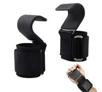 FLASHPICK Weightlifting Hooks with Wrist Straps - Heavy-Duty Iron Lifting Grips for Men & Women - Powerlifting Support with Padded Grip - for Gym, Fitness, Deadlifts, Pull-Ups & Gift Days (BLACK)