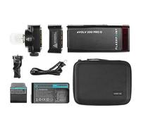 Flashpoint eVOLV 200 Pro TTL Pocket Flash Kit for Camera Strobe Light Photography, 200Ws, 1/8000 HSS, 500 Full Power Flashes, 0.01-1.8s Recycling w/2900mAh Battery, Bare Bulb/Speedlite Flash Head