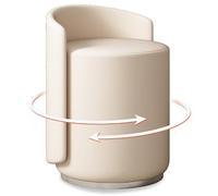 FlashsCar 360° Swivel Vanity Stool for Makeup Room, Low Back Chair for Bedroom Dressing Table, Study Room (White)