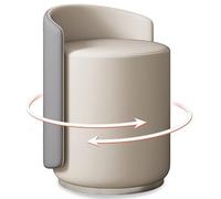 FlashsCar 360° Swivel Vanity Stool for Makeup Room, Low Back Chair for Bedroom Dressing Table, Study Room (Grey)