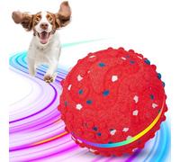 Flashseen Interactive Dog Toys Ball, Self-Rolling & Bouncing Ball with RGB Colorful Lights to Keep Them Busy, E-TPU Material, 3 Play Modes, Type-C Charging, Moving Dog Toy for Dogs Puppies (Red)