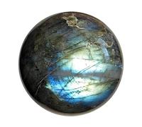 Flashy Labradorite Ball Sphere Gemstone Carved Crystal Metaphysical & Wood Stand,85mm