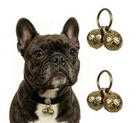 Flasidu Copper Pet Collar Bells, 4 PCS 0.67 Inch Alloy Bells, Extra Loud Universal Size Pendant Accessories for Dogs, Cats & All Small Pets, Anti-Lost Tracking & DIY Use