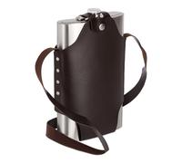 Flask Stainless Steel Canteen Travel Drink Container Faux Leather Carrier