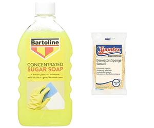 Flask Sugar Soap Concentrate - 500ml & Spontex 1579 Specialist Decorators Sponge - Standard