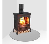 FLASLD Fireproof Corner Fireplace Mat 40×40 inch Half Round Hearth Rug Protects Floors, Decks and Patios from Sparks Embers, Fire Pit Mat Fire Resistant Floor Covering Protector