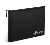 FLASLD Fireproof Document & Money Bags, Large Fireproof & Water Resistant Bag, Fireproof Folder Safe Bag for Cash, Valuables & Passport, with Silicone Coating & Zipper Closure (Pouch-15x11”)
