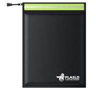FLASLD Fireproof Document & Money Bags, Large Fireproof & Water Resistant Bag, Fireproof Folder Safe Bag for Cash, Valuables & Passport, with Silicone Coating & Zipper Closure (Document Bag-15x11”)