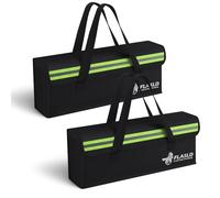 FLASLD Fireproof Explosionproof Lipo Bag with Charge Port - Large Capacity Lipo Battery Storage Guard Safe Pouch, black, 40.5 x 11 x 12.5 cm - 2 Pack, Black Striped