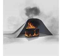 FLASLD Fireproof Lithium Battery Cover 40×40 inch, Fastest & Simplest Way to Isolate and Extinguish Small Fires, Fire Blanket for E-Scooter and E-Bike Grey