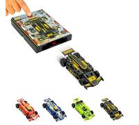 FLAT 2 FAST Original Speed Card Racer - Flat Race Car and Pocket Car Launcher with Real Rubber Tires for High Speed Racing - Load, Throw, Run! - Onyx Black