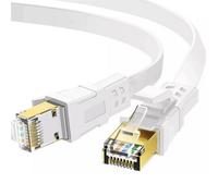 Flat 30M Cat8 Sstp Shielded 2000Mhz 40Gbps High Speed Ethernet Cable Rj45 - White