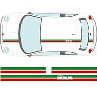 FlAT 500 Style Italian Flag Roof Bonnet and Boot Stripe Vinyl Sticker