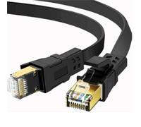 Flat 7.5M Cat8 Sstp Shielded 2000Mhz 40Gbps High Speed Ethernet Cable Rj45 - Black