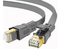 Flat 7.5M Cat8 Sstp Shielded 2000Mhz 40Gbps High Speed Ethernet Cable Rj45 - Grey