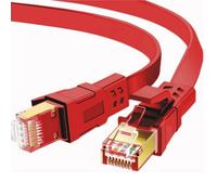 Flat 7.5M Cat8 Sstp Shielded 2000Mhz 40Gbps High Speed Ethernet Cable Rj45 - Red