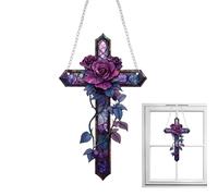 Flat Acrylic Christian Sun Catcher - Flower Window Ornament, Decorative Wall Hanging, Light Tray, Home Decor | Living Room, Christmas, Window, Interior, Holiday, Office, Home Decor