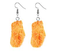 Flat Acrylic Food Earrings Creative Hamburger Bread Fried Chicken French Fries Earrings for Women, Acrylic, No Gemstone