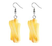 Flat Acrylic Food Earrings Creative Hamburger Bread Fried Chicken French Fries Earrings for Women, Acrylic, No Gemstone