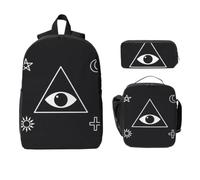 Flat All Seeing Backpack Set-3-in-1 Travel Bag Lunch Bag Storage Pouch
