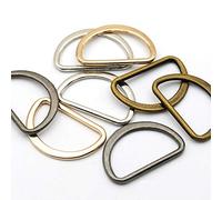 Flat Alloy Metal D-Rings Welded Buckles ~ 17mm high x 32mm Wide ~ Leathercraft Webbing ~ Silver, Gold, Brass, Black (4, Black)
