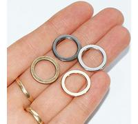 FLAT Alloy Metal O-RINGS WELDED Buckles ~ 12.5mm inner diameter ~ Small Leathercraft Webbing Rings ~ Silver, Gold, Brass, Black (10, Brass)
