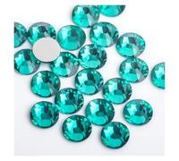 Flat Back Crystal Rhinestones, Rhinestones Bedazzling Gems 3D Nail Art Crystal Non HotFix Decorations(Green Zircon,SS6-1440pcs)