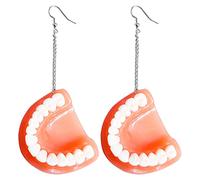 Flat Back Earring Set Pendant Earrings DIY Creative Personality Exaggerated Denture Earrings Long Stud Earrings (B, One Size)