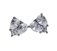 Flat Back Earrings Sterling Silver, Cubic Zirconia Stud Earrings, Sparkling Earringss Women Stud Heart-Shaped Ladies Fashion The Temperament Highlight Earring Jewellery For Teenage Fashion