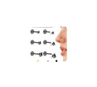 Flat Back Earrings Studs - 14K Gold Filled Internal Thread Stud 18G 16G Piercing Jewelry for Cartilage Helix Tragus Hypoallergenic Labret Lip Conch Nose Rings 316L Stainless Steel Stud for Women Men