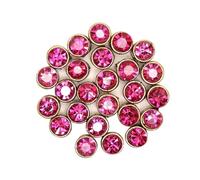 Flat Back Raised Sew On Kundan Stones Beads for Craft Work, Embroidery Work, Jewellery Work, Aari Work, Maggam Work etc in Raised Setting (8MM-25 Pieces, Pink, Round Shape)